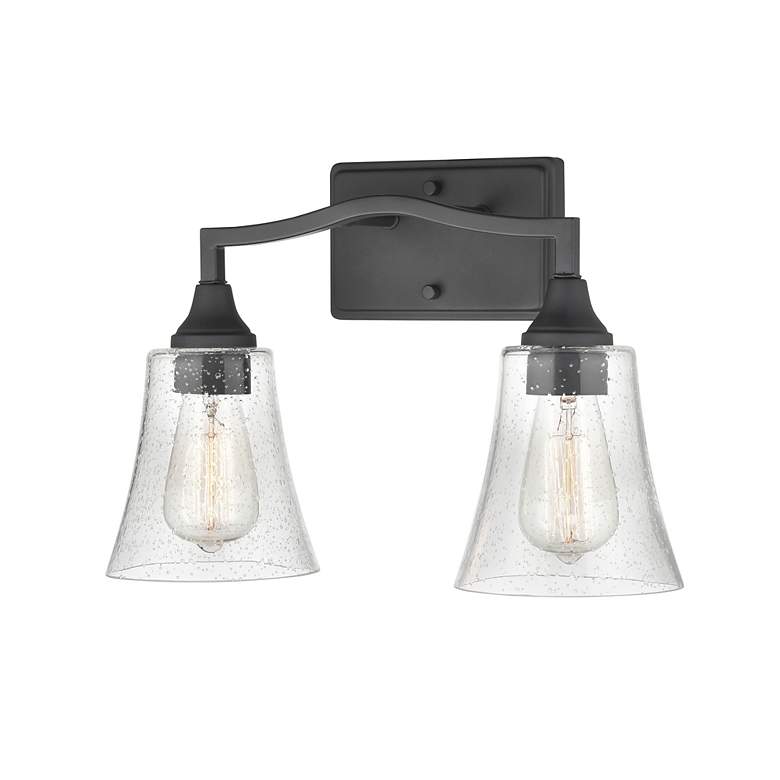 Image 2 Caily 11" High Matte Black 2-Light Wall Sconce more views