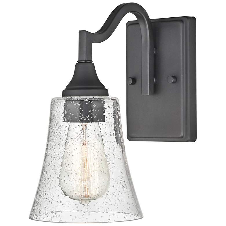 Image 2 Caily 11" High Matte Black Wall Sconce more views