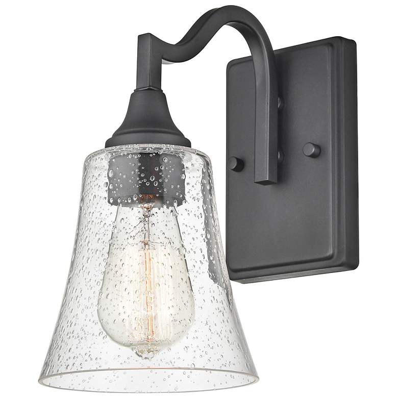 Image 3 Caily 11" High Matte Black Wall Sconce more views