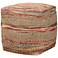 Caiman Multi Red and Natural Moroccan Inspired Pouf Ottoman
