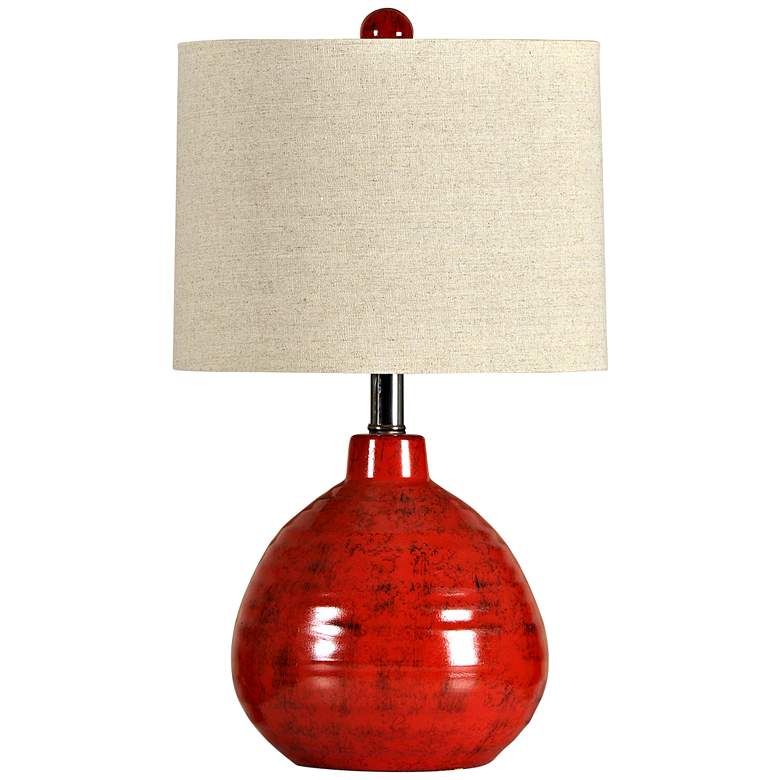 Image 1 Cain 21 1/2 inch Apple Red Ceramic Accent Table Lamp