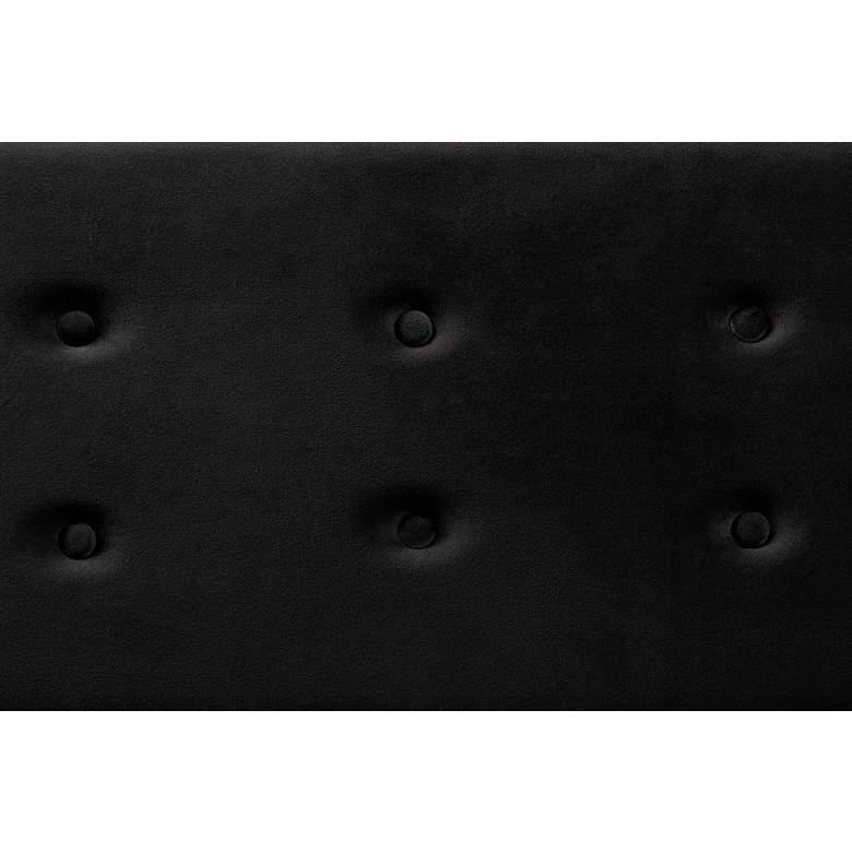 Image 5 Caine Black Velvet Fabric Tufted Storage Bench more views