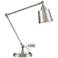 Caine Brushed Nickel Desk Lamp with USB Port