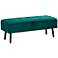 Caine Green Velvet Fabric Tufted Storage Bench