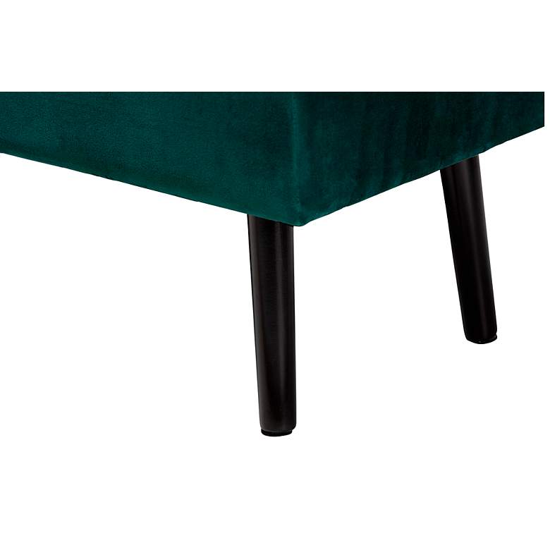 Image 3 Caine Green Velvet Fabric Tufted Storage Bench more views