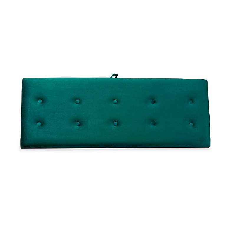 Image 4 Caine Green Velvet Fabric Tufted Storage Bench more views