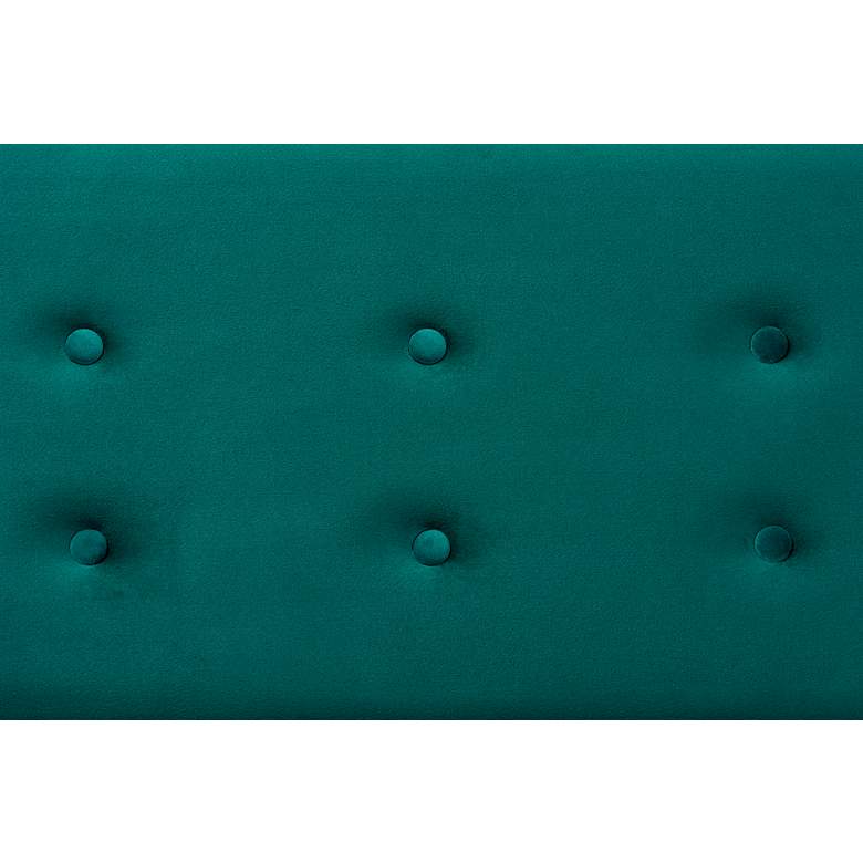 Image 5 Caine Green Velvet Fabric Tufted Storage Bench more views