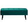 Caine Green Velvet Fabric Tufted Storage Bench