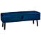 Caine Navy Blue Velvet Fabric Tufted Storage Bench