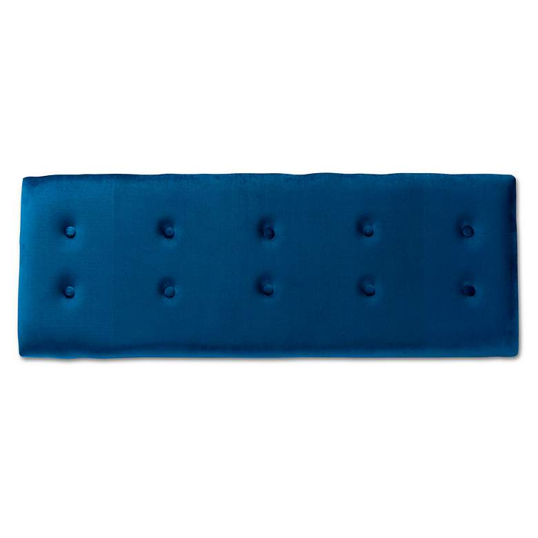 Image 4 Caine Navy Blue Velvet Fabric Tufted Storage Bench more views