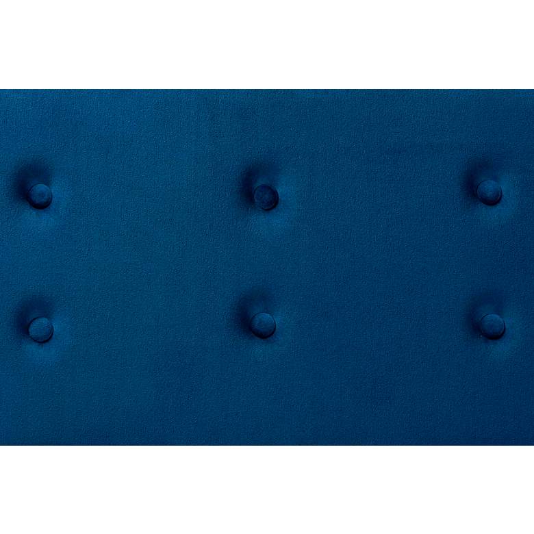 Image 5 Caine Navy Blue Velvet Fabric Tufted Storage Bench more views