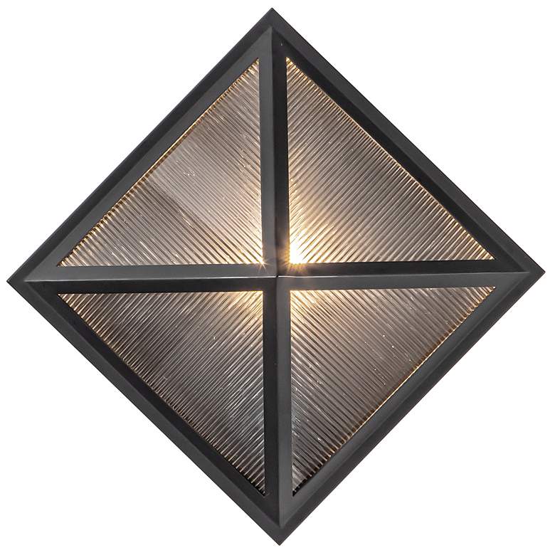 Image 1 Cairo 11" High Black Pyramid Outdoor Wall Light