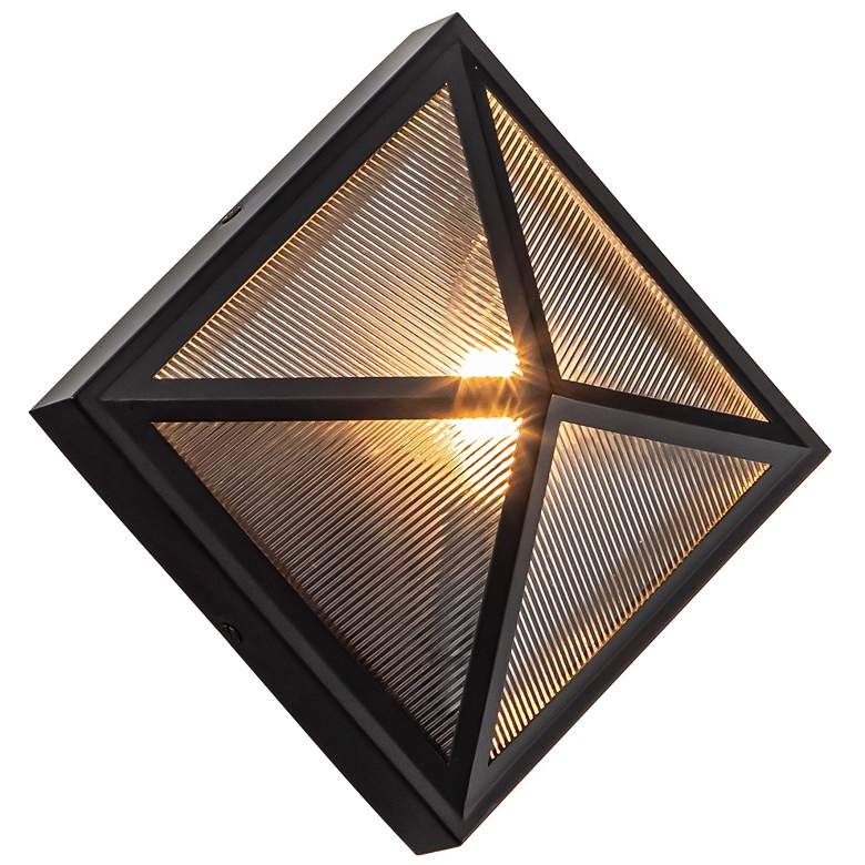 Image 2 Cairo 11" High Black Pyramid Outdoor Wall Light more views