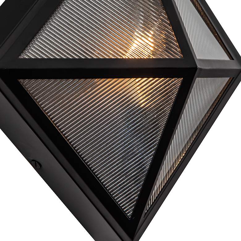 Image 3 Cairo 11" High Black Pyramid Outdoor Wall Light more views