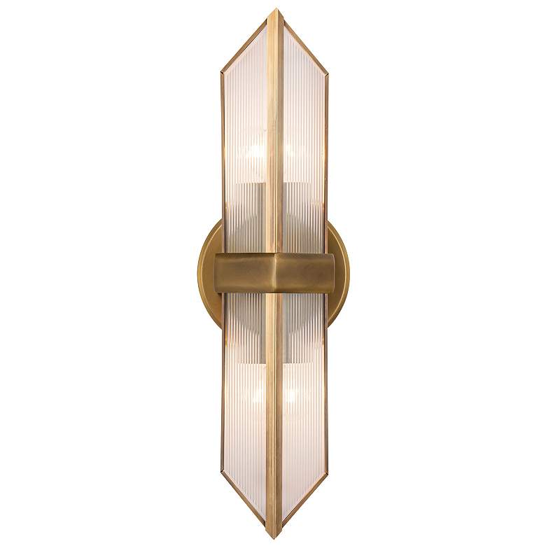 Image 1 Cairo 15 1/4" High Vintage Brass 2-Light Wall Sconce