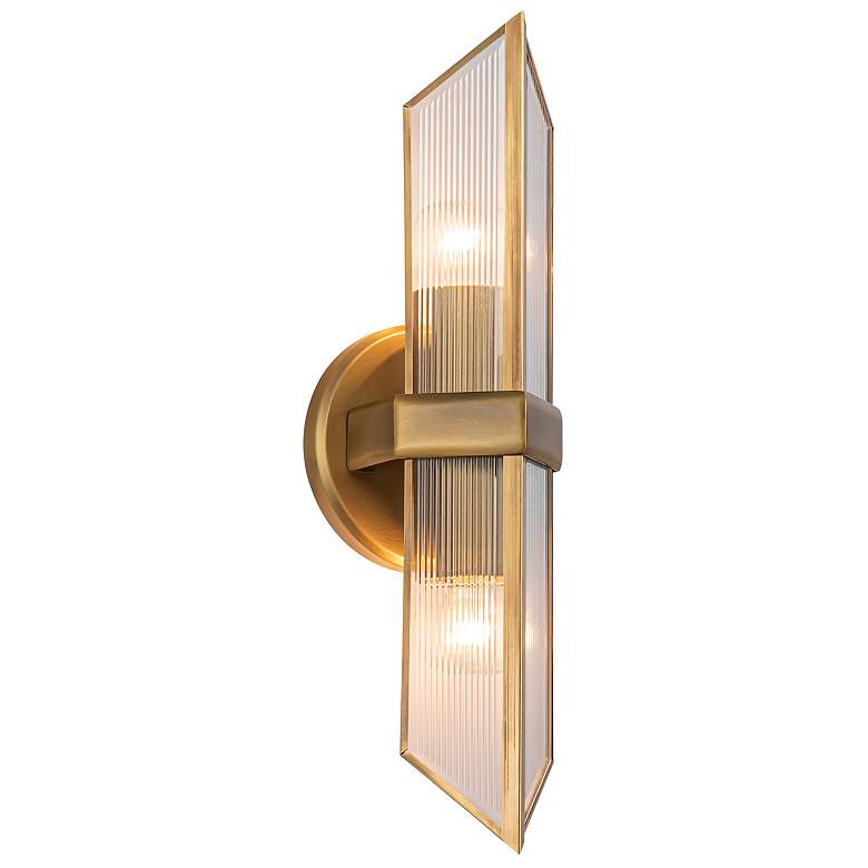 Image 2 Cairo 15 1/4" High Vintage Brass 2-Light Wall Sconce more views