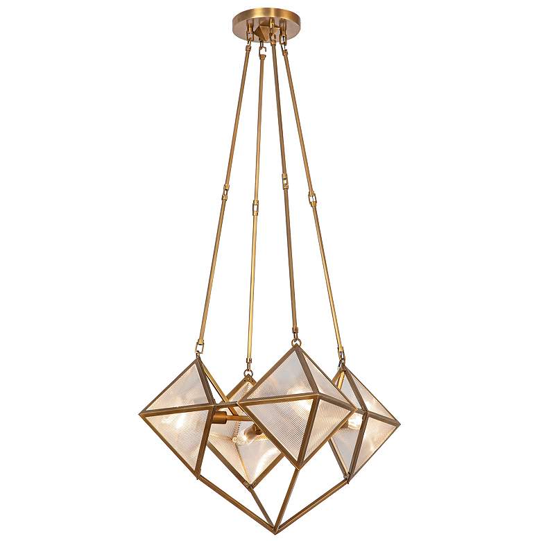 Image 1 Cairo 21" Wide Vintage Brass 4-Light Chandelier