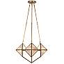 2_Cairo 21" Wide Vintage Brass 4-Light Chandelier more views