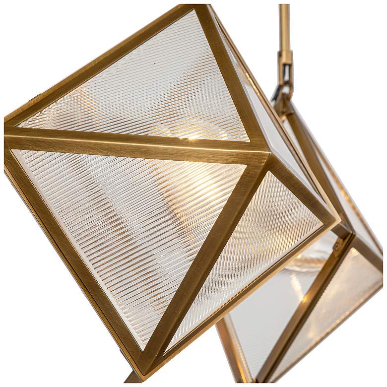 Image 3 Cairo 21" Wide Vintage Brass 4-Light Chandelier more views