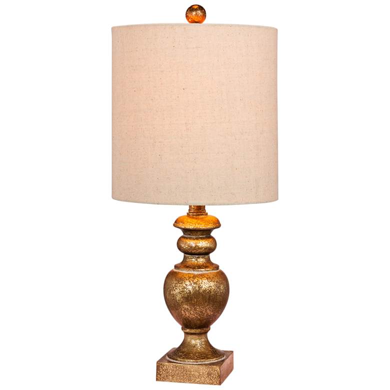 Image 1 Cairo 23" Antiqued Gold Leaf Textured Urn Accent Table Lamp