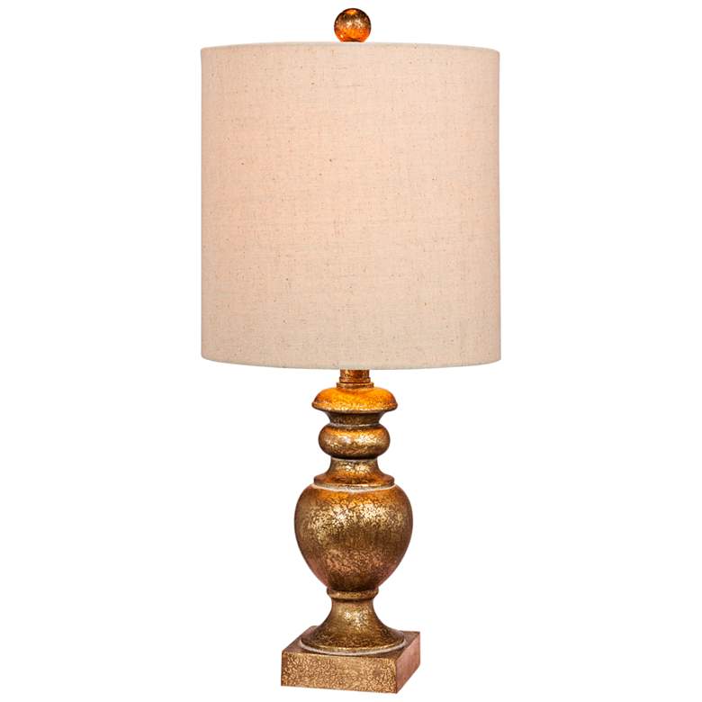 Image 1 Cairo 23" Antiqued Gold Leaf Textured Urn Accent Table Lamp