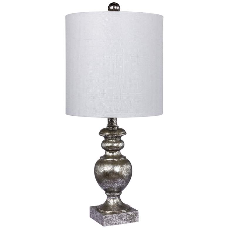 Image 1 Cairo Antiqued Silver Leaf Textured Urn Accent Table Lamp