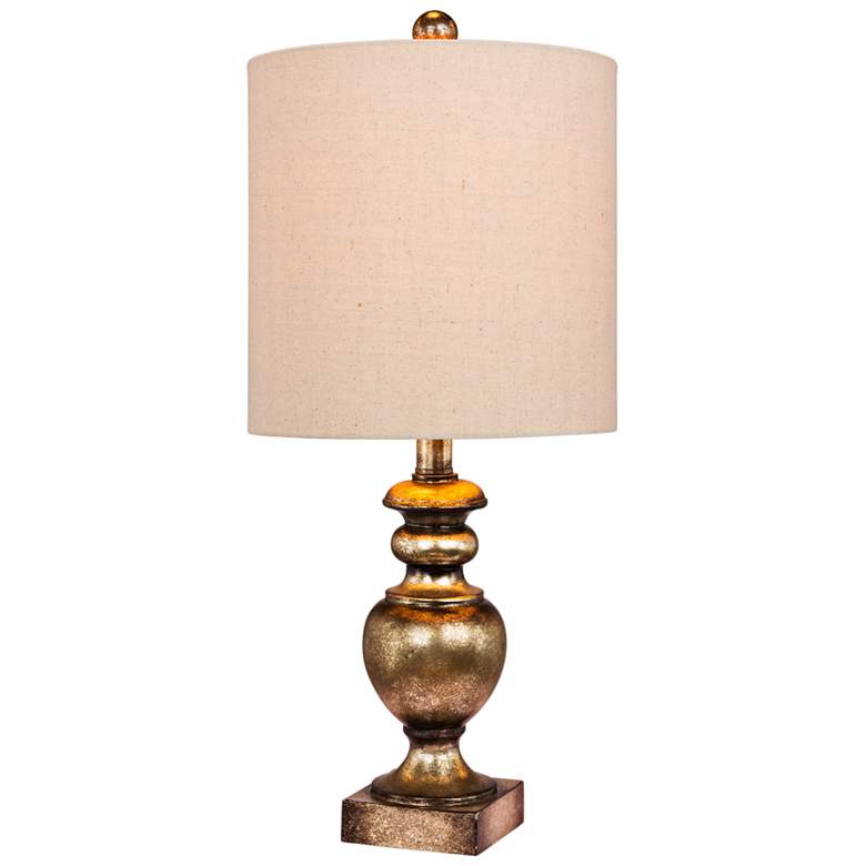 Image 1 Cairo Gold Leaf w/ Brown Wash Textured Urn Accent Table Lamp