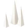 Cairo Matte White 3-Piece Pyramid Ceramic Sculpture Set in scene