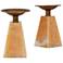 Cairo Natural Tuscan Marble Tapered Candle Holders Set of 2