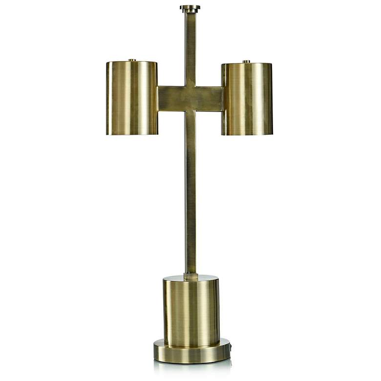 Image 1 Cais Table Lamp - Brass Finish On Metal Body - Metal Shade