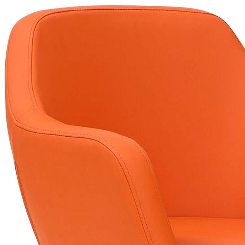 Image 3 Caisson Faux Leather Swivel Accent Chair in Orange and Polished Chrome more views