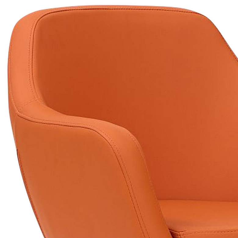 Image 2 Caisson Faux Leather Swivel Accent Chair in Orange Set of 2 more views