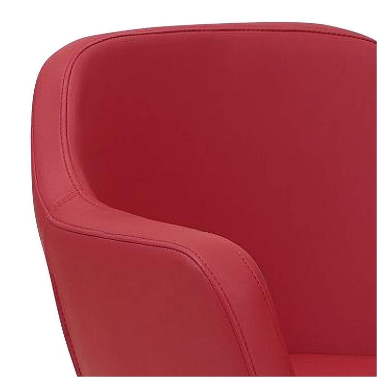 Image 2 Caisson Faux Leather Swivel Accent Chair in Red Set of 2 more views