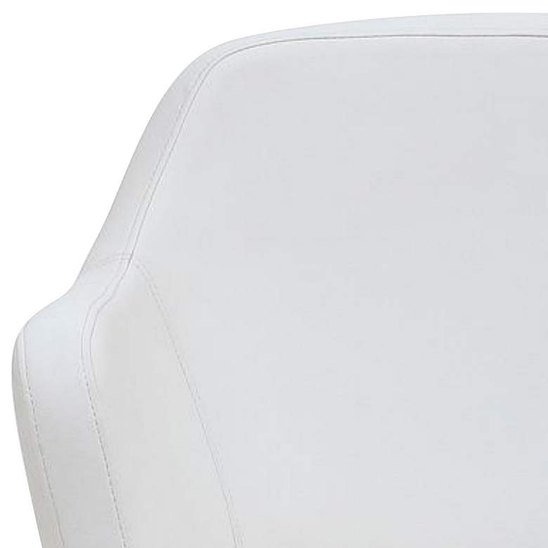 Image 3 Caisson Faux Leather Swivel Accent Chair in White and Polished Chrome more views