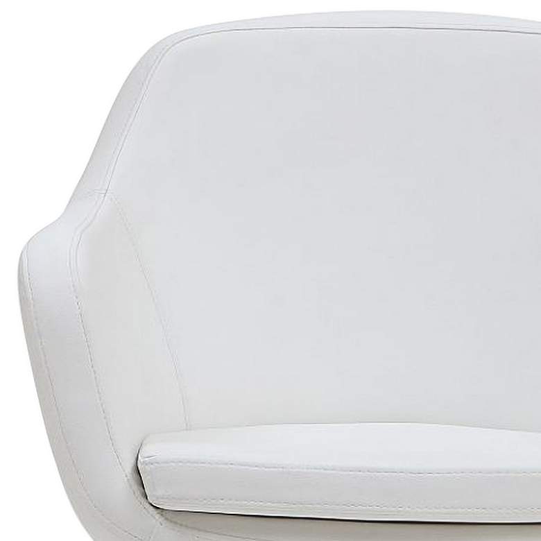Image 2 Caisson Faux Leather Swivel Accent Chair in White Set of 2 more views