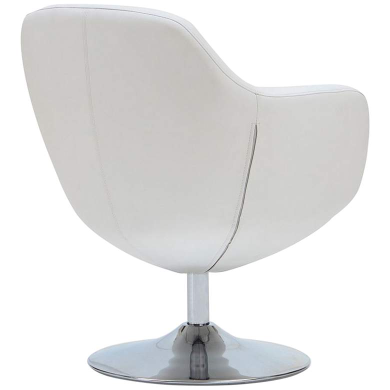 Image 4 Caisson Faux Leather Swivel Accent Chair in White Set of 2 more views