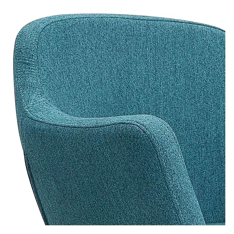 Image 3 Caisson Swivel Accent Chair in Blue and Polished Chrome more views