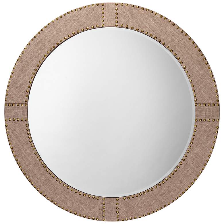 Image 1 Cait Natural Linen 36 inch Round Wall Mirror