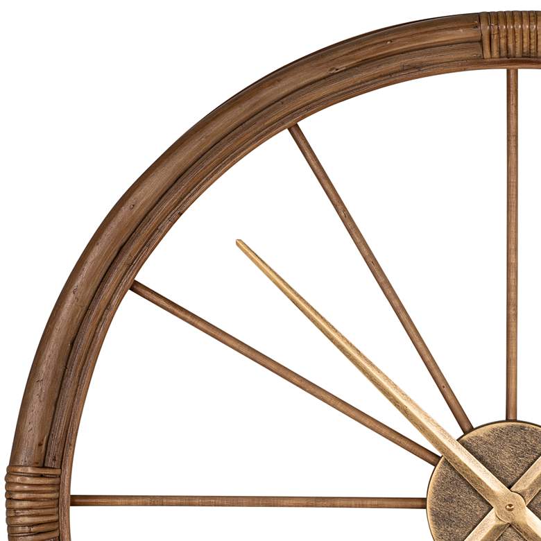 Image 3 Caitlin Natural Rattan 33" Round Wall Clock more views