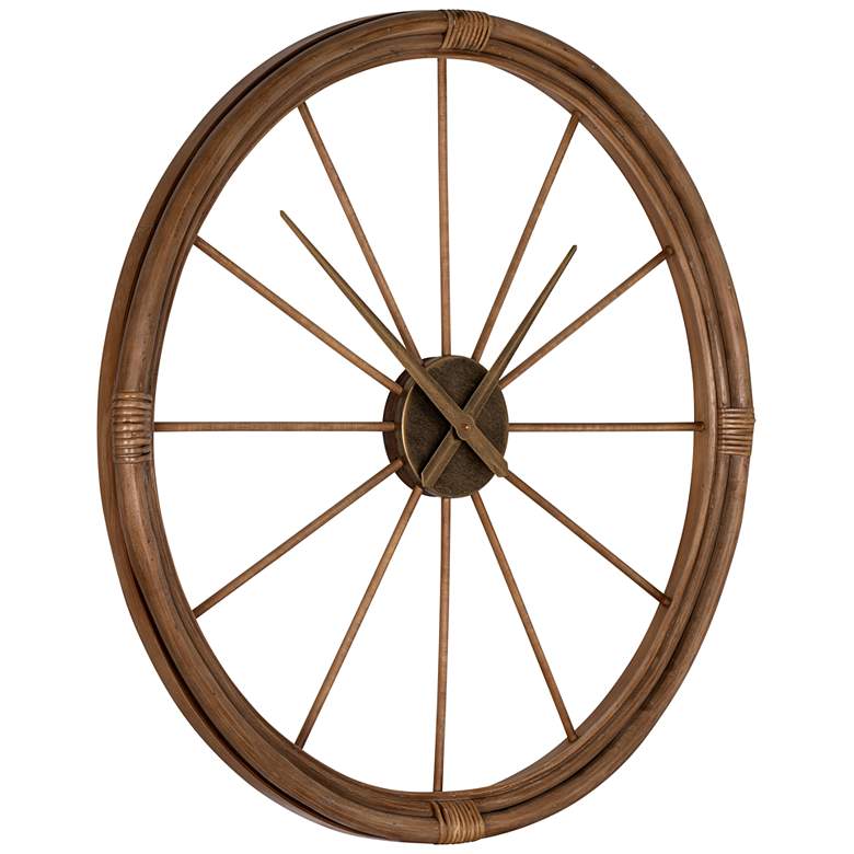Image 5 Caitlin Natural Rattan 33" Round Wall Clock more views