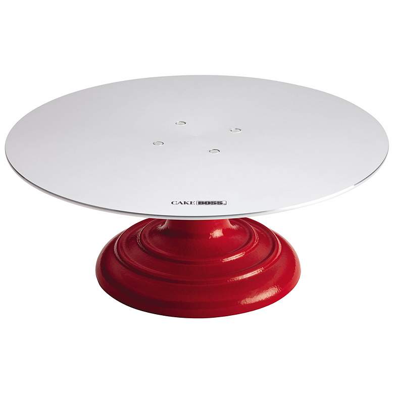 Image 1 Cake Boss Decorating Tools Red Turntable and Cake Stand