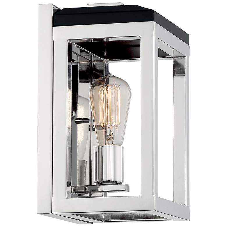 Image 1 Cakewalk; 1 Light; Wall Sconce; Polished Nickel Finish with Black Accents