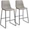 Cal 30" Gray Faux Leather Bar Stools Set of 2