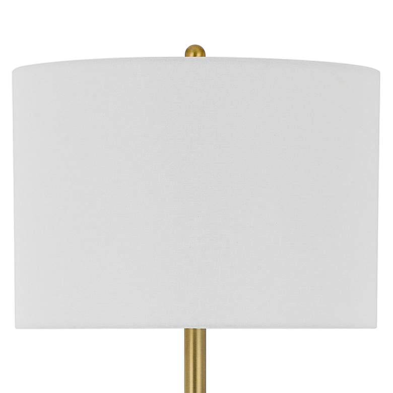 Image 3 Cal Lightin Crofton 62" Brass Tray Table Floor Lamp with USB Ports more views