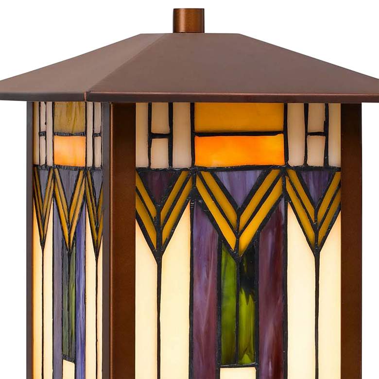 Image 4 Cal Lighting 14" Bronze Tiffany-Style Mission Accent Table Lamp more views