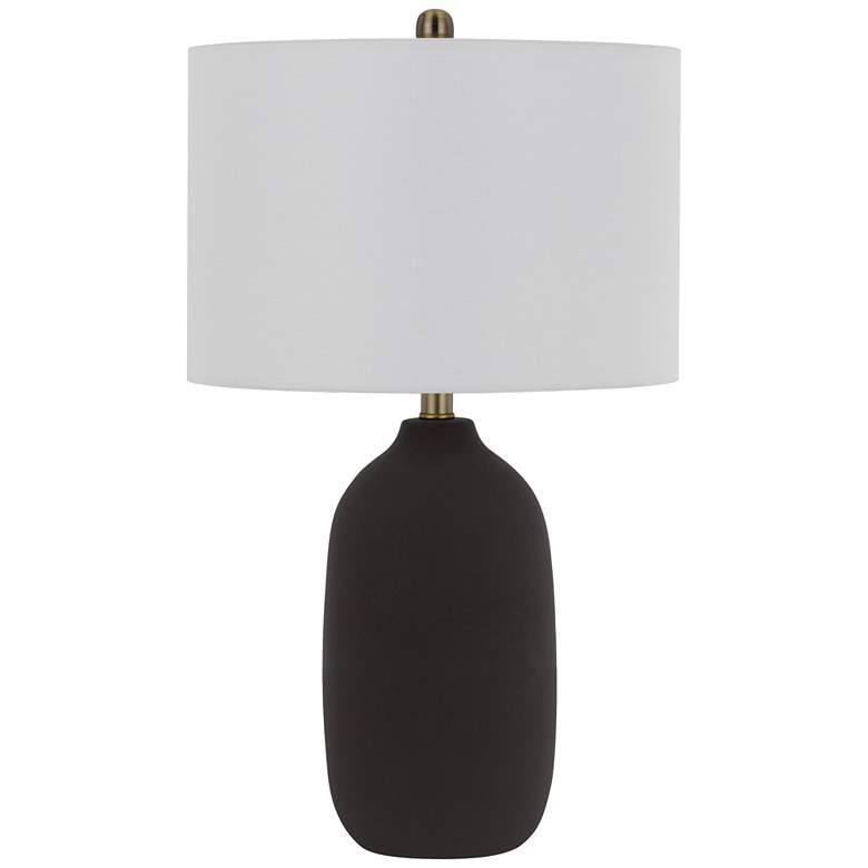 Image 1 Cal Lighting 16 1/2" High Modern Matte Black Ceramic Table Lamp