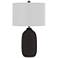 Cal Lighting 16 1/2" High Modern Matte Black Ceramic Table Lamp