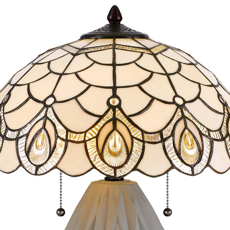 Image 4 Cal Lighting 20 1/4" High Cream Tiffany Style Glass Shade Table Lamp more views