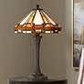 Cal Lighting 24 1/2" Bronze Mission Tiffany-Style Glass Table Lamp