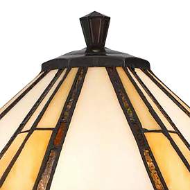 Image3 of Cal Lighting 24 1/2" Bronze Mission Tiffany-Style Glass Table Lamp more views